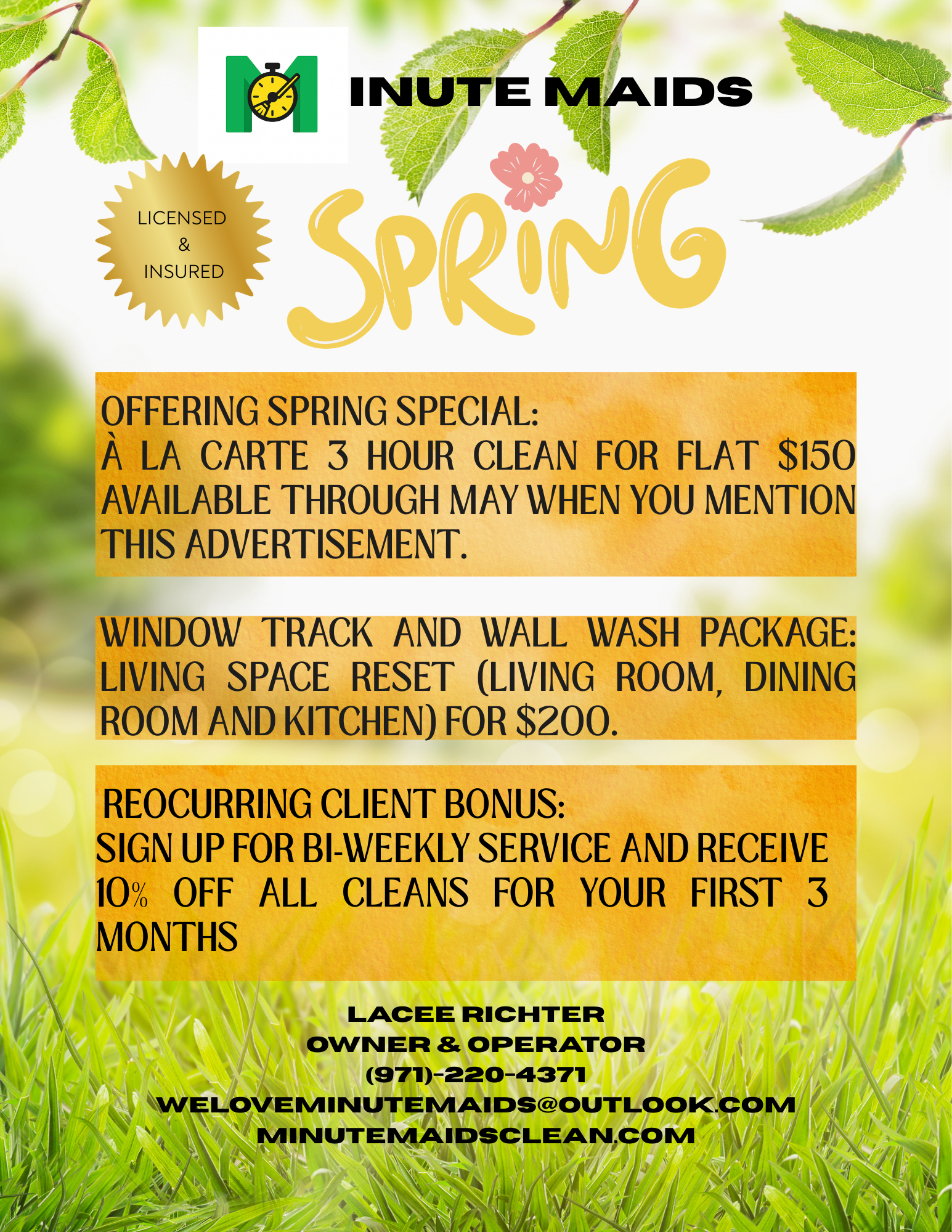 Minute Maids spring special flyer