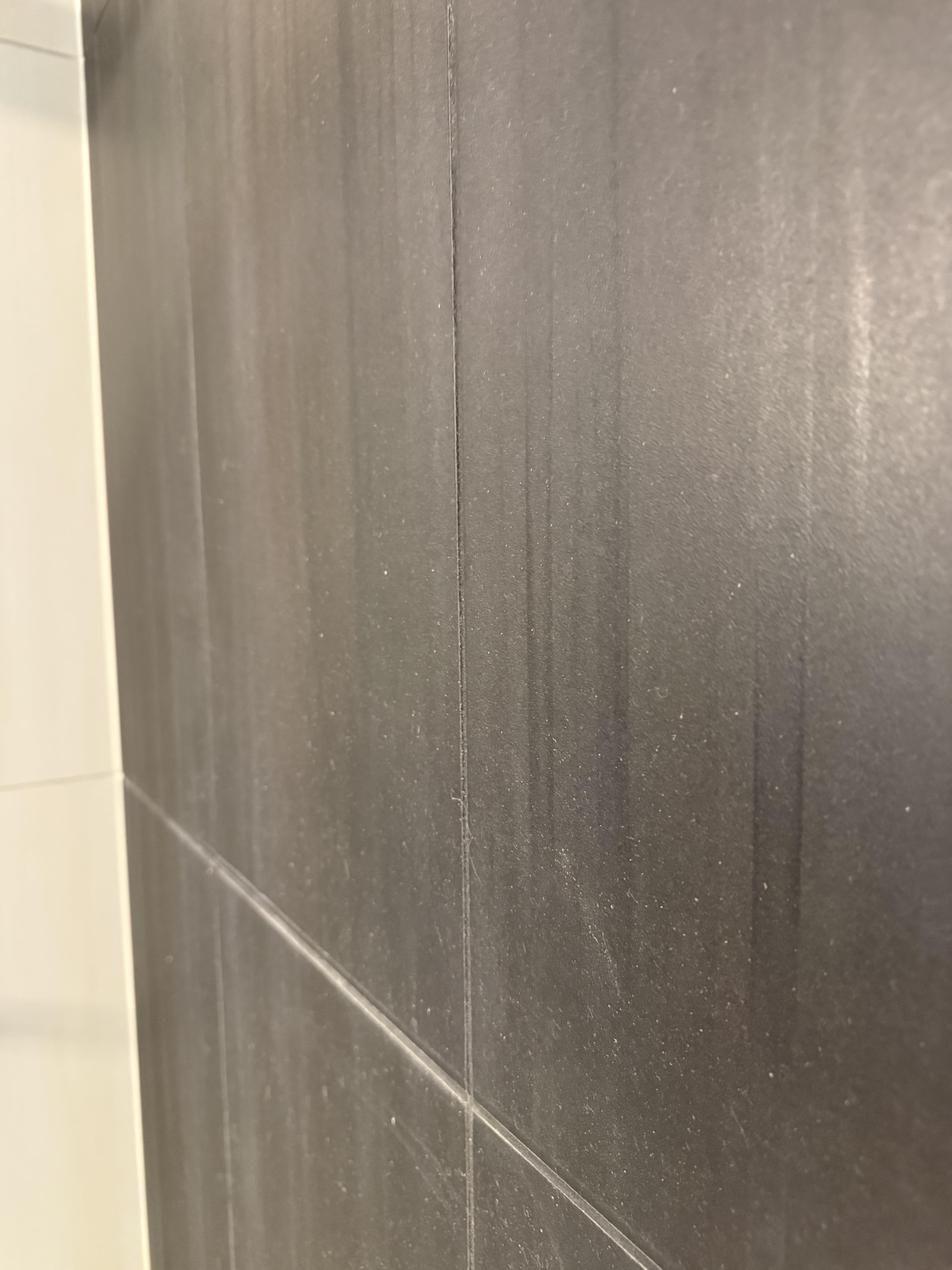 Tile and shower shine before cleaning